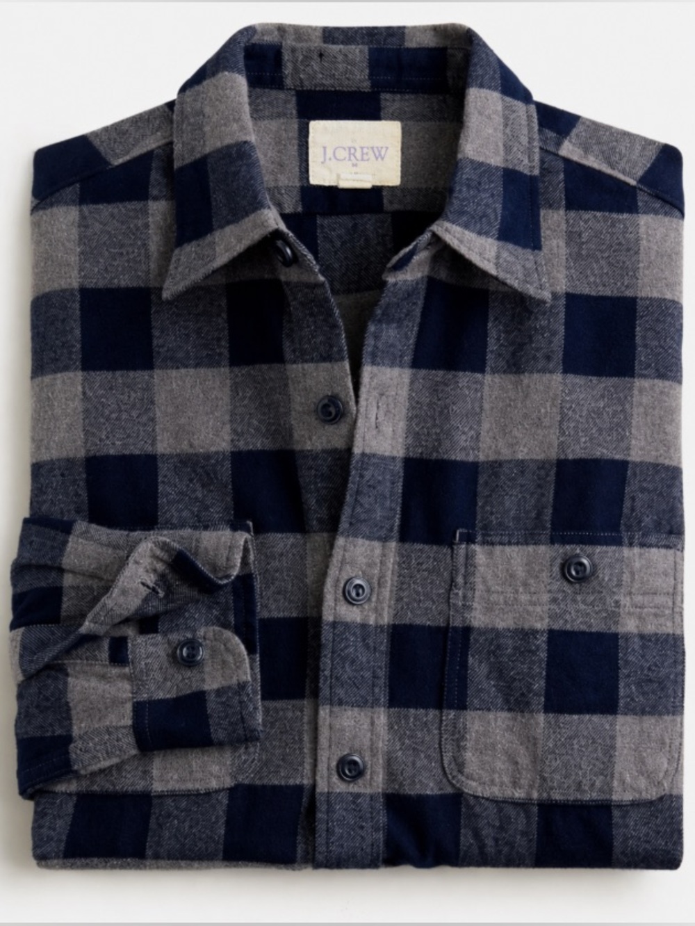 J.Crew Perfect Shirt Midnight Buffalo Plaid Flannel Button Down Cotton Medium